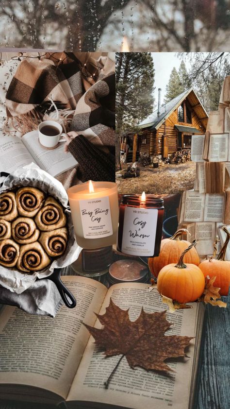 Created by YRstudiocandles on Shuffles November Vibes Wallpaper, Cottagecore Autumn, Autumn Phone Wallpaper, Ber Months, November Wallpaper, Homemade Apple Cider, Fall Mood Board, Hello November, Cabin In The Woods