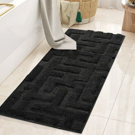 REINDEER FLY Bathroom Rug - your perfect bathroom companion! This bath rug is crafted from ultra-soft, high-quality polyester material that guarantees durability and long-lasting use. Experience ultimate comfort and functionality with this rug that adds a touch of luxury to your bathroom. The superior absorption technology ensures quick and effective water absorption, keeping your floor dry and clean. Say goodbye to slipping hazards! With its non-slip TPR backing, this bathroom mat stays firmly in place on any bathroom floor. Please ensure proper placement on a clean, dry, and flat floor for optimal safety. This bath mat easy to clean and fade-resistant. Simply toss it in the washing machine (preferably in a laundry bag) for quick and convenient cleaning. REINDEER FLY bath rug is available Black White Master Bath, Bathroom Decor Men, Black And Beige Bathroom Decor, Toilet Top Decor, Black Bathroom Ideas Decor, Black And Brown Bathroom Ideas, Grey And Black Bathroom, Men Bathroom Ideas, Men Bathroom Decor