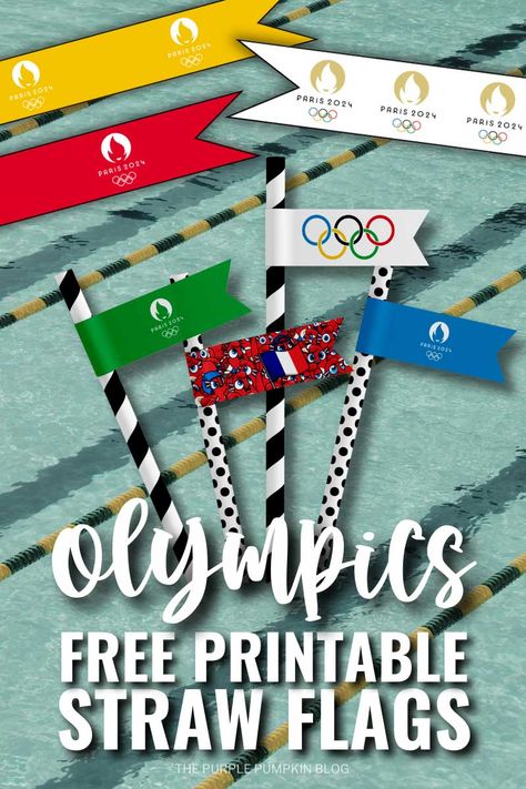 Get ready for the Summer Games with Free Printable Olympics Straw Flags, a must-have for any Olympic-themed gathering. Featuring the iconic Olympic rings and the adorable Phryges mascot, these flags are perfect for straws or cocktail picks. They're an easy and creative way to show your Olympic spirit. For a full guide on how to create these fun decorations, visit The Purple Pumpkin Blog for the free printable. Olympics Party Printables, Olympic Theme Party Decorations, Olympic Printables Free, Olympic Printables, Olympic Torch Craft, Work Party Ideas, Family Olympics, Olympic Theme Party, Olympic Flag