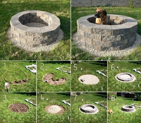 Above Ground Fire Pit, Paver Fire Pit, Bonfire Pits, How To Build A Fire Pit, Outdoor Fire Pit Designs, Fire Pit Ring, Fire Pit Furniture, Fire Pit Seating, Backyard Gazebo