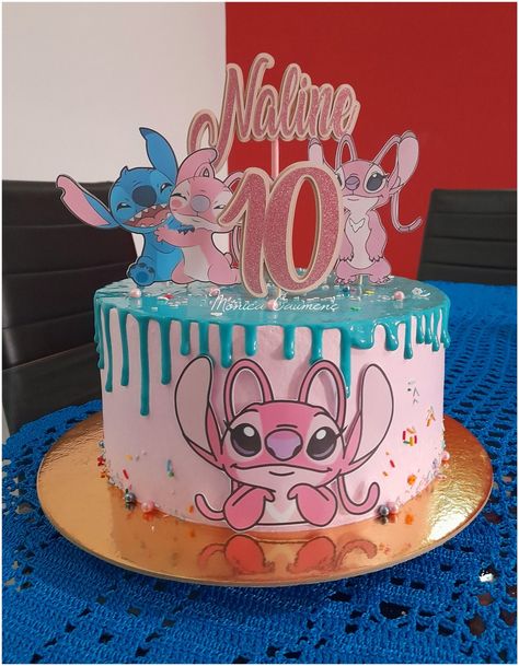 Stitch & Angel Stitch Birthday Cake Girl, Stitch Angel Cake, Stitch And Angel Cake, Lilo And Stitch Cake, Stitch Party, Stitch Cake, Angel Cake, Stitch And Angel, Girl Cakes