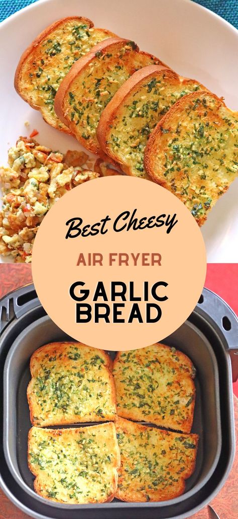 Best Air Fryer Garlic Bread Air Fryer Soups, Air Fryer Fried Bread, Creative Bread Recipes, Air Fryer Buns, Air Fryer Cheese Bread, Pasta Air Fryer Recipes, Home Made Garlic Bread Recipe Homemade, Sliced Bread Ideas, Air Fryer Sandwich Bread