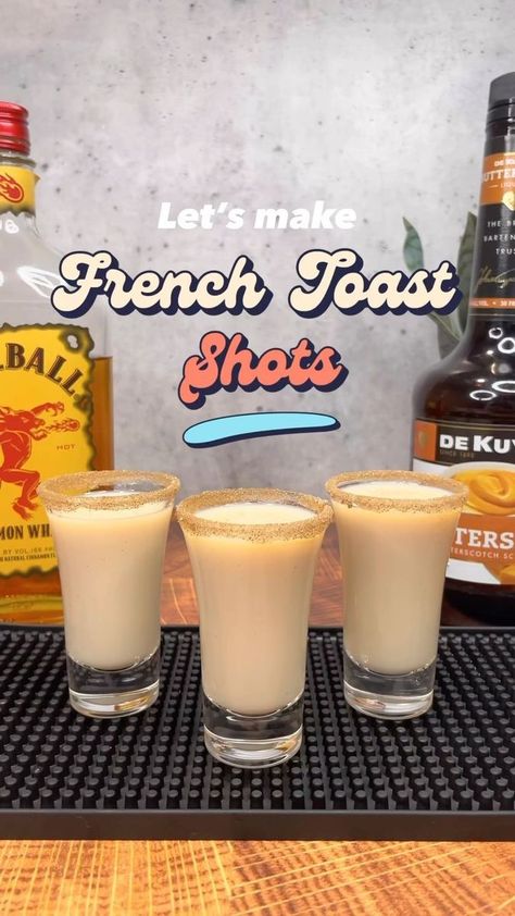 Shots Recipes, Cinnamon Sugar Rim, Alcohol Beverages, Caramel Vodka, Recipes Drinks, Vanilla Vodka, Caramel Syrup, Shot Recipes, Fun Shots