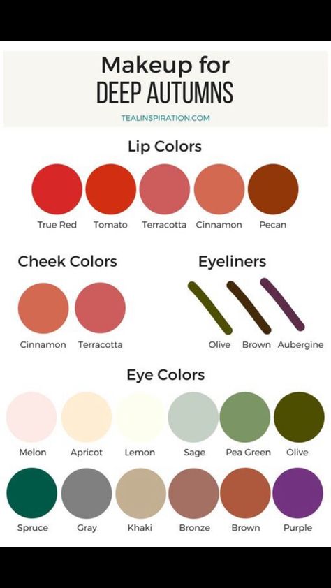 Colour Palette Autumn, Warm Skin Tone Colors, Deep Autumn Makeup, Palette Autumn, Deep Autumn Palette, Autumn Color Palette Fashion, Deep Autumn Color Palette, Autumn Skin, Warm Skin Tone