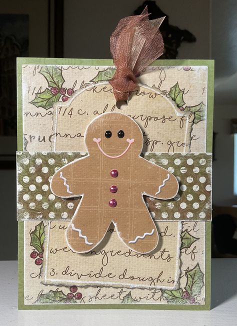 Gingerbread Men Christmas Cards, Gingerbread Man Cards, Gingerbread Cards Ideas, Gingerbread Cards Handmade, Gingerbread Cards, Xmas Tags, Lay Outs, Gingerbread Christmas Decor, Simple Christmas Cards