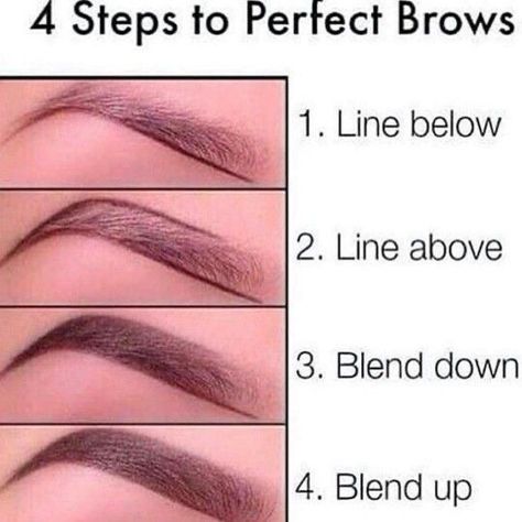 4 steps for perfect eyebrows How To Do Eyebrows, Eyeliner Tips, Eyebrow Hacks, Makeup Tip, Eyebrow Makeup Tips, Smink Inspiration, Natural Makeup Tutorial, Beauty Make-up, Makeup Beginners