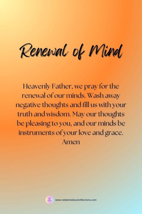 Lord, grant us a fresh start, a renewal of the mind. Let peace and clarity flow through our thoughts. 🙏🌼 #renewal #mindfulness #peace #prayer #spirituality Renewing The Mind, Peace Prayer, Fresh Quotes, Prayer For Love, Prayer For Guidance, Personal Prayer, Jesus Prayer, Christian Prayers, Beautiful Prayers