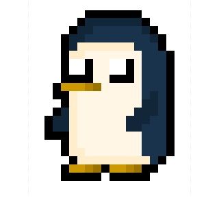 Gunter, the innocuously evil little penguin from Pendleton Wards rather oddball cartoon series Adventure Time", now rendered in a super retro 16 x 21 pixel resolution.  Fun Fact: There are in fact many penguins named Gunter, but all of them have rather different pronounciations. Penguin Pixel Art, Space Invaders Art, Adventure Time Characters, Time Icon, Pixel Animation, Pixel Drawing, Adventure Time Finn, Pixel Art Characters, Graph Paper Art