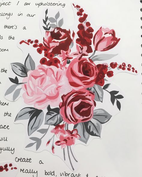 Aesthetic Rose Painting, Gouache Rose, Rose Gouache, Pink Gouache Painting, Rose Painting Gouache, Pink Rose Painting Acrylic, Posca Marker, Pink Roses Oil Painting, Flora Design