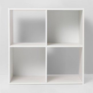 Small Room Shelves, 6 Cube Shelf, Cube Shelf Decor, Cube Organizer Ideas, White Cube Storage, Decorative Bookshelf, Horizontal Bookcase, Bookshelf White, 6 Cube Organizer