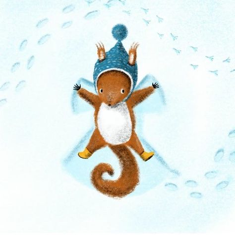 Art_magister on Instagram: “#author Anna Terreros-Martin @annas_doodles.uk 🎨🎨🎨 "A squirrel snow angel for a snowy day "❄ . #winterfun #wintermood…” Squirrel Illustration, Angel Illustration, A Snowy Day, Snow Angel, A Squirrel, Cute Squirrel, Snow Angels, Fairytale Art, Christmas Drawing