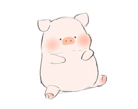 Piggy Cartoon, Cute Pig Drawing Kawaii, Cute Piglet Drawing, Pig Drawings Cute, Pig Sketch Cute, Piggy Drawing Cute, Cute Pig Painting Easy, Piggy Illustration, Drawings Of Pigs