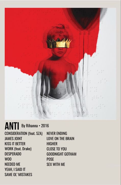 Rihanna Album Cover, Rihanna Albums, Rihanna Music, Music Cover Photos, Minimalist Music, Music Poster Ideas, Vintage Music Posters, Cool Album Covers, Film Posters Minimalist