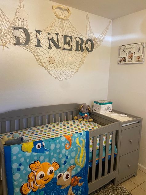 Nemo Themed Nursery, Nemo Nursery Ideas, Finding Nemo Room, Finding Nemo Nursery Theme, Finding Nemo Nursery, Nemo Nursery, Finding Nemo Baby, Nemo Baby, Disney Themed Rooms