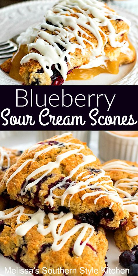 Sour Cream Scones, Melissas Southern Style Kitchen, Best Homemade Bread Recipe, Cranberry Scones, Scones Ingredients, Sour Cream Coffee Cake, Herb Bread, Cream Scones, Blueberry Scones