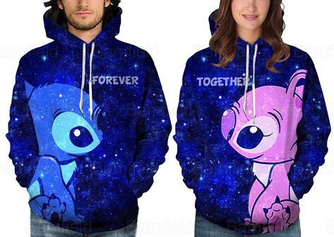 Personalized Stitch Forever Angel Together Couple Hoodie, Cute Stitch Hoodie, Stitch Angel Hoodie 3D, Valentines Gifts For Him Gifts For Her,41 Check more at http://unitoptee.com/product/personalized-stitch-forever-angel-together-couple-hoodie-cute-stitch-hoodie-stitch-angel-hoodie-3d-valentines-gifts-for-him-gifts-for-her-1738/ Angel Hoodie, Boyfriend Names, Stitch Hoodie, Pink Stitch, Hoodie Cute, Stitch And Angel, Cute Stitch, Hawaiian Shorts, Valentines Gifts For Him