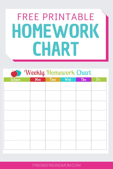 Do you need a way to keep your kids’ homework assignments organized? Grab this Free Homework Chart Printable! With this freebie they can easily record their school subjects along with their daily assignments to help ensure no assignment is missed.#homeworkorganization #printablehomeworkplanner #printablehomeworkchart Bullet Journal Homework, School Homework Planner, Homework Planner Printable, Handas Surprise, Homework Schedule, Homework Chart, Summer Homework, Weekly Homework, College Homework