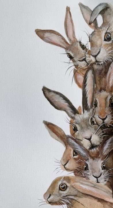 Simple Cute Hairstyles, Hare Pictures, Hare Painting, Magic Runes, Watercolor Paintings Of Animals, Bunny Watercolor, Bunny Painting, Rabbit Painting, Hairstyles For Girls