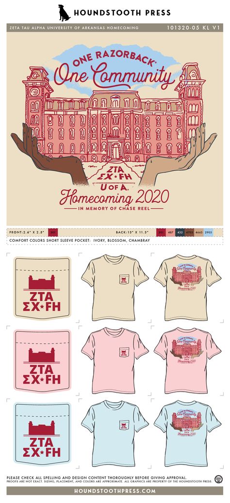 #sorority #fraternity #greeklife #ZTA #EX #FH #homecoming #arkansas #tshirt #crewneck #customdesign #lovethelab // Houndstooth Press Custom Apparel Sorority Homecoming Shirts, Homecoming Shirts, Shirts For School, Sorority Tshirt Designs, Custom Shirt Design, Zeta Tau Alpha, Sorority Apparel, Custom Design Shirts, University Of Arkansas