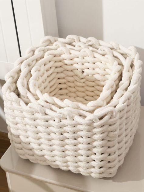 Bedroom Organisation, Baskets For Men, Fabric Storage Baskets, Snack Storage, Woven Baskets Storage, White Storage, Desktop Storage, Organizing Bins, Room Inspiration Bedroom