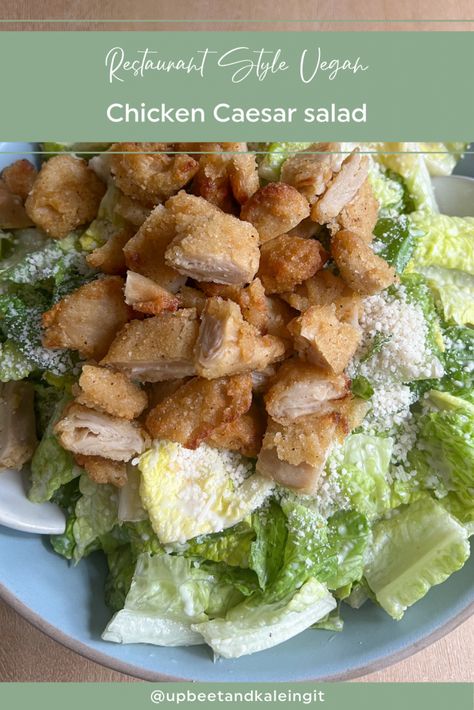 Restaurant Style Vegan Chicken Caesar salad Lentil Salad Vegan, Easy Veggie Pasta, Chicken Caesar Salad Recipe, Veggie Pasta Salad, Vegan Potato Salads, Kale Caesar Salad, Easy Potato Salad, Caesar Salad Recipe, Vegan Parmesan Cheese