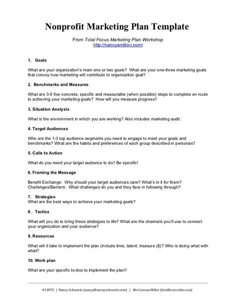 Nonprofit Marketing Plan Template                         From Total Focus Marketing Plan Workshop                        ... Marketing Proposal Template, Marketing Planning Calendar, Marketing Plan Outline, Marketing Plan Example, Nonprofit Social Media, Event Marketing Plan, Nonprofit Startup, Social Media Strategy Template, Small Business Marketing Plan