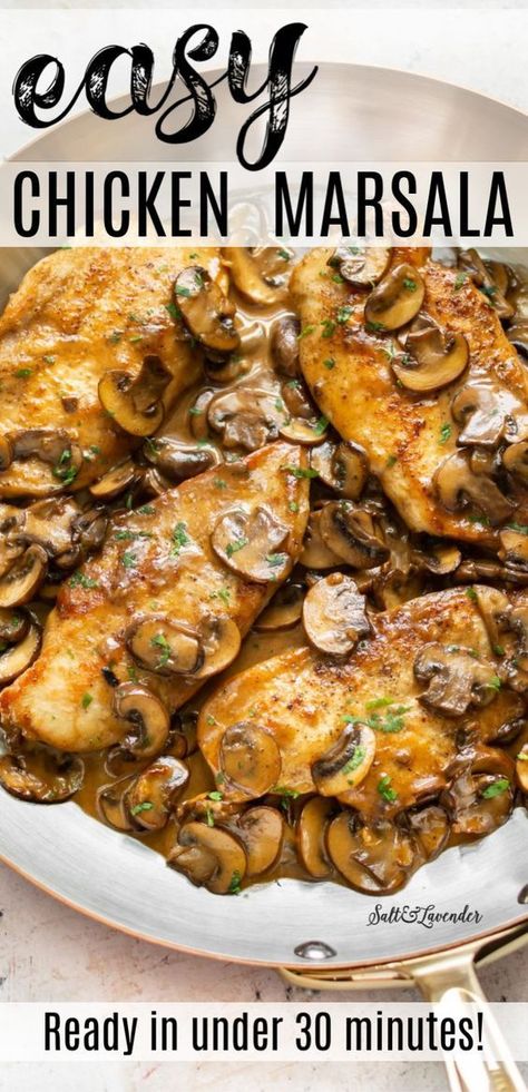 Easy Chicken Marsala, Chicken Marsala Recipe, Chicken Marsala Easy, Marsala Recipe, Marsala Chicken Recipes, Chicken Entrees, Chicken Marsala, Sunday Roast, Health Dinner Recipes