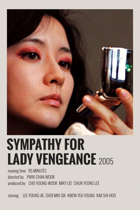 Sympathy For Lady Vengeance, Lady Vengeance, Park Chan Wook, Il Woo, Lee Young, Minimal Movie Posters, Film Stills, Movies To Watch, Film