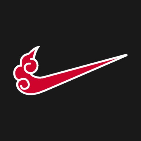 Itachi Nike Logo, Nike Logo With Anime, Naruto Nike Logo, Nike T Shirt Design Ideas, Designs To Print On Shirts, Nike Art Logo, Akatsuki Logo Wallpaper, Akatsuki Embroidery, Nike Aesthetic Logo