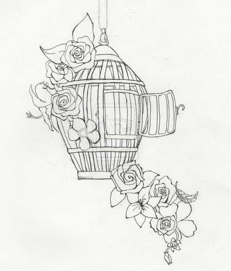 Birdcage Tattoo, Images Noêl Vintages, Cage Tattoos, Vogel Tattoo, Design Tattoos, Illustration Art Drawing, Time Tattoos, 자수 디자인, Set Free