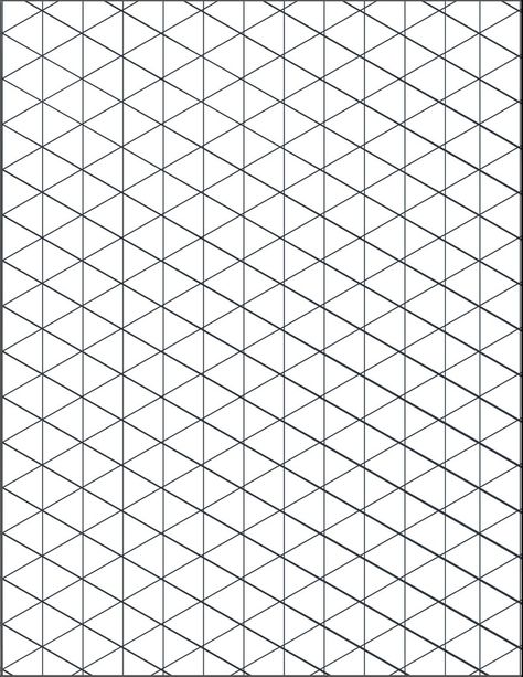 Isometric Paper Free Printable, Isometric Grid Paper, Isometric Pattern, Isometric Sketch, Isometric Graph Paper, Isometric Paper, Isometric Grid, Graph Paper Designs, Drawing Template