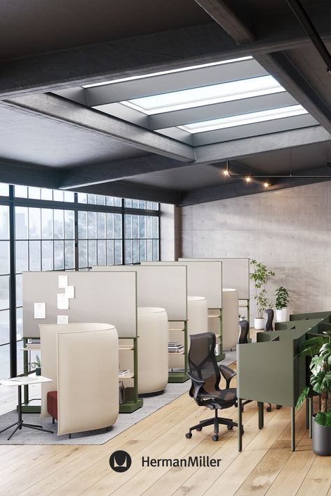 Office Space Organization At Work, Hybrid Office Layout, Modern Business Office Design, Hybrid Working Office, Workplace Design Office Work Stations, Open Concept Office Design Work Spaces, Hybrid Office Design, Business Office Interior Design Work Spaces, Office Design Ideas Business