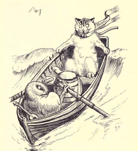 Owl and the Pussycat Cat Engraving, The Owl And The Pussycat, Owl And The Pussycat, Pull Wagon, Edward Lear, Project Gutenberg, English Artists, Art Et Illustration, Nursery Rhymes