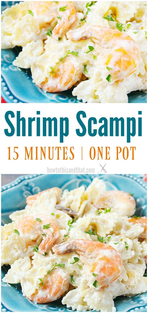 shrimp scampi Scampi Shrimp, Creamy Shrimp Scampi, Bow Tie Pasta Recipe, One Pot Wonder, Pasta Tomato, Easy Shrimp Scampi, Bow Tie Pasta, Shrimp Scampi Recipe, Scampi Recipe