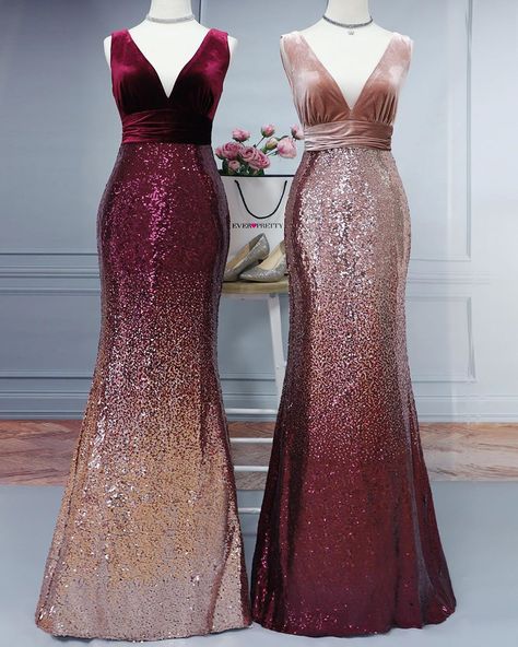 Who have bought this mermaid sequin style? 😍💋Raise your hands up🙋 Dress Styl Burgundy And Gold Dress, Dusty Pink Bridesmaid Dresses, Dress Outfits Party, Body Con Dress Outfit, Sell Dresses, Maroon Wedding, Pink Bridesmaid Dresses, Ever Pretty, Fancy Dress Design