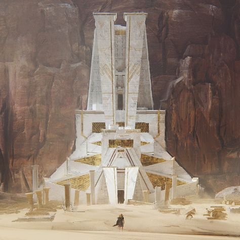 Ancient Tower Concept Art, Pyramid Concept Art, Ancient Futurism, Youtube Description, Desert Temple, Egypt Concept Art, Fantasy Architecture, Environment Painting, Ancient Tomb