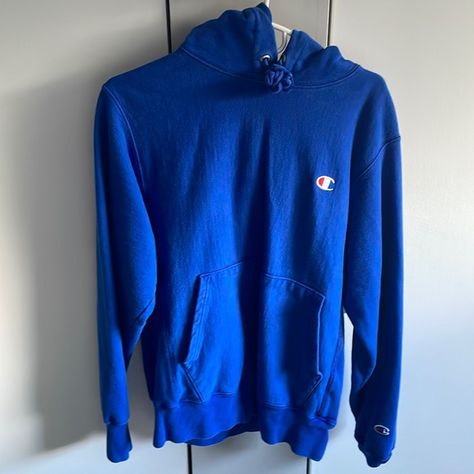 Blue champion hoodie, sized mens small. Blue Champion Hoodie, White Nike Hoodie, Mesh Hoodie, Sweatshirt Zipper, Champion Sweatshirt, Champion Hoodie, Grey Pullover, Blue Sweatshirt, Hooded Shirt