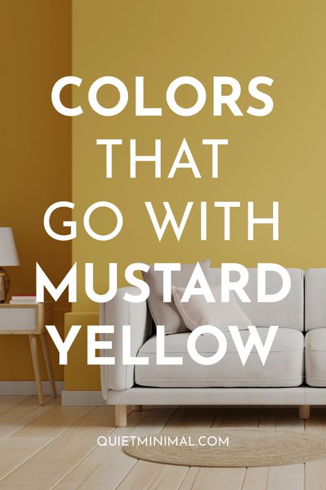 Mustard Decor Ideas, Mustard And Beige Living Room, Mustard Colour Scheme Living Rooms, Mustard Color Room Bedrooms, Mustard Color Sofa Living Room, Mustard Yellow Dining Room Walls, Colours That Go With Mustard, Mustard Bedding Color Palettes, Yellow Walls Kitchen Ideas