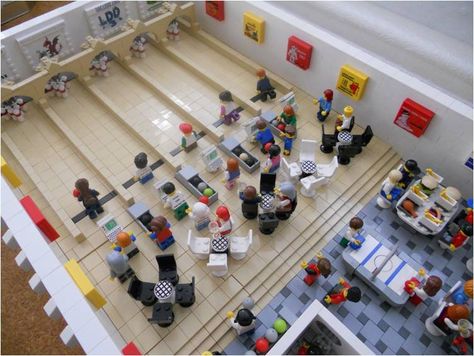 Coat Check Room, Lego Hobby, Lego Masters, Lego Sports, Lego Town, Brick Projects, Lego Board, Coat Check, Lego Boards