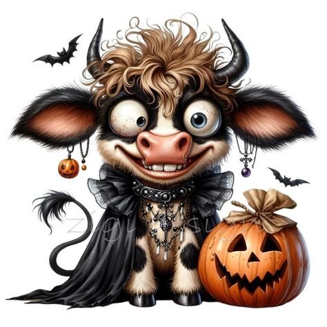 Halloween Cow in Witch Costume Clipart Spooky #cow #halloween Cow Cartoon Images, Cricket Maker, Halloween Cow, Cow Cartoon, Cow Clipart, Bookmark Ideas, Products Photography, Baby Cow