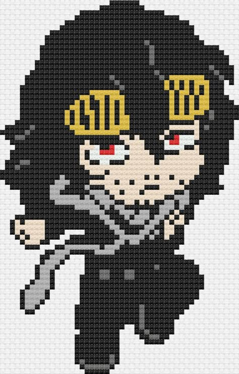 Mha Cross Stitch, Mha Alpha Pattern, My Hero Academia Pixel Art Grid, My Hero Academia Cross Stitch, Mha Pixel Art Grid, Mha Perler Bead Patterns, Mha Pixel Art, Anime Cross Stitch, Modele Pixel Art