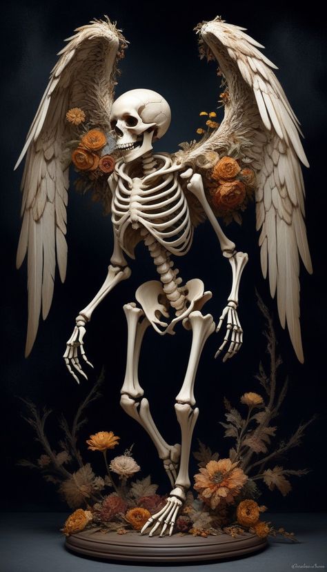 Angel Skeleton, Gothic Angel, The Gothic, Dark Beauty, Art Model, Skeleton, Bones, Composition, Angel