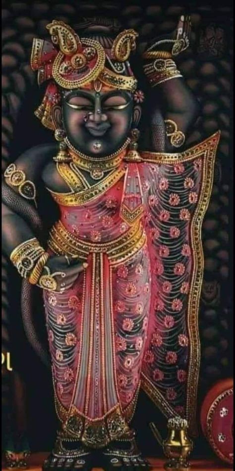 Shree Nathji Wallpaper, Shrinathji Image, Mata Durga, Shree Nathji, Durga Devi, Relief Art, Dark Wallpapers, Krishna Wallpapers, Good Morning Flowers Gif