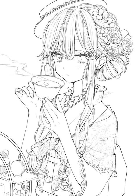 Anime Sketch To Color, Colouring Pages Anime, Cute Anime Coloring Pages, Anime Line Art, Character Lineart, Manga Coloring Pages, Anime Coloring Pages, Coloring Anime, Manga Coloring Book