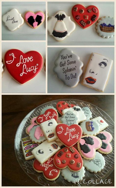 I Love Lucy Cookies | Cookie Connection I Love Lucy Decorated Cookies, I Love Lucy Cookies, I Love Lucy Bridal Shower Ideas, I Love Lucy Theme Party Ideas, I Love Lucy Decorations, I Love Lucy Party Ideas, I Love Lucy Decor, I Love Lucy Party Decorations, I Love Lucy Birthday Party Theme