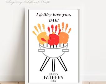 WWildflowerPrints - Etsy Grandpa Handprint Gift, Handprint Fathers Day Crafts For Grandpa, Grandpa Fathers Day Gifts From Kids, Fathers Day Crafts For Grandpa, Crafts For Grandpa, Fathers Day Gifts Crafts, Handprint Ideas, Paint Fashion, Diy Father's Day Crafts