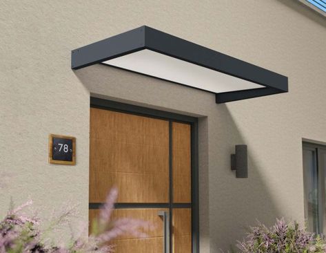 Front Door Roof, Front Door Canopy Ideas, Awning Design, Door Canopy Modern, Awning Over Door, Front Door Awning, Front Door Canopy, Porch Canopy, Porch Awning