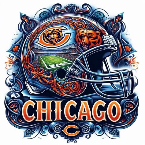 Chicago Bears Wallpaper, Bears Art, Bears Wallpaper, Church Youth, Walter Payton, Bear Art, Artist Drawing, Chicago Bears, Sports Logo