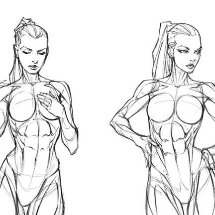 Clayton Barton on Instagram: "Drawing beautiful women is something many of us artists struggle with - yet, they're one of the main subjects in all of comic book illustration we can't wait to conquer!  That's why tonight, I'll be holding a full-blown, 1.5 hour demonstration that'll show you how to draw 5 incredible female figures - Live and exclusive inside the HTDC Academy: https://www.howtodrawcomics.net/academy-membership-plans  You'll see the entire process unfold before your very eyes, as I take you step-by-step through the construction, anatomy and refinement stages of each example - a process you can follow and easily emulate to draw your own drop-dead gorgeous gals!  What's more, is this is just the first installment in an entire series of drawing tutorials where we'll be taking a l Human Anatomy Drawing Practice, How To Draw Female Muscles, Women Body Anatomy Drawing, Women Figure Sketch, Woman Anatomy Drawing, Female Pose Drawing, Comic Anatomy, Anatomy Drawing Practice, Figure In Motion