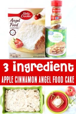 Apple Pie Angel Food Cake, Homemade Baked Desserts Easy, Dump Cake With Angel Food Cake, Apple Angel Dump Cake, Ww Angel Food Cake Recipes, What To Make With Angel Food Cake, Boxed Angel Food Cake Recipes, Cake For Diabetics Recipe, Angle Food Cake Dessert Ideas